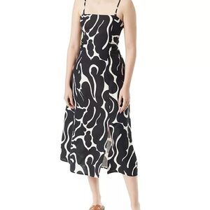 Sam Edelman Black and White Spaghetti Strap Midi Sundress